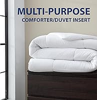 Vista 3 de Cathay Home Edredón alternativo de plumón de microfibra suave de lujo para todas las estaciones, relleno doble, blanco, edredón de cama de 1 pieza