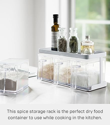 Miniatura 2 de Yamazaki Home Tower - Recipientes de despensa con estante Organizador de almacenamiento de contenedores de cocina Triple Acero + Plástico 8.25