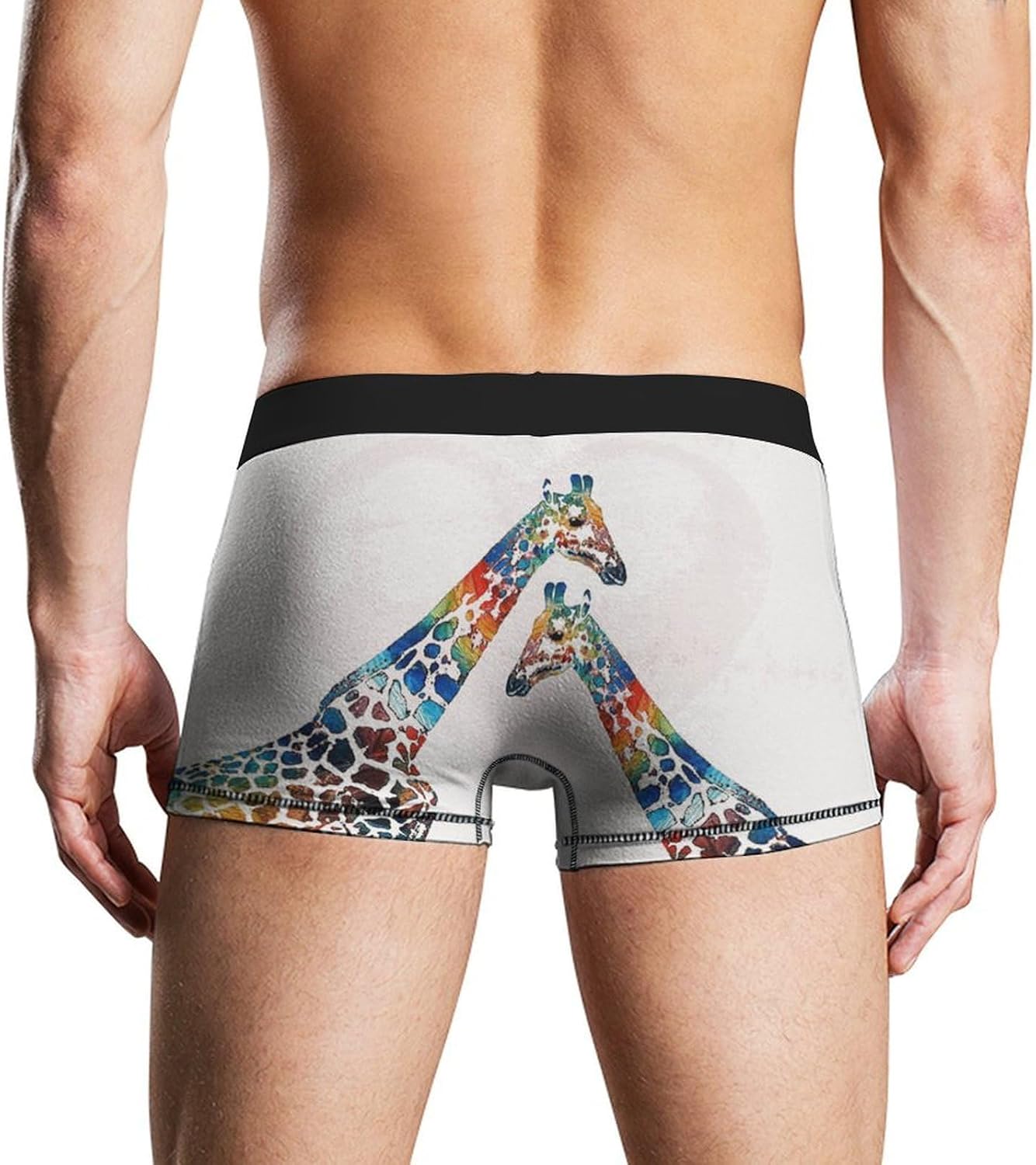 Colourful Giraffe Men's Boxer Briefs Novelty Underwear Trunks Short Underpants