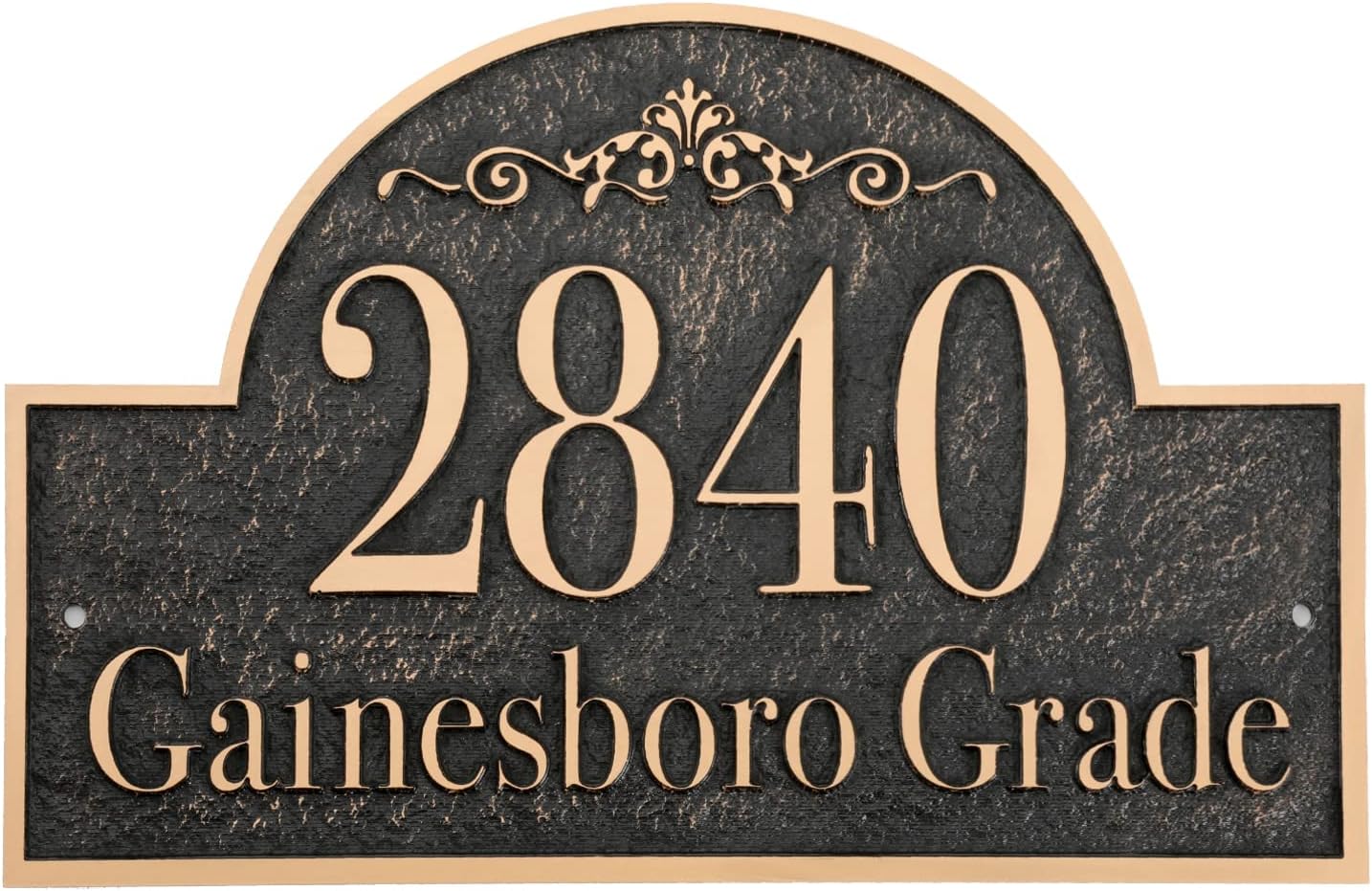 Persoanlized Address Plaque Cast Metal - 15" x 8 '' Hand-Carved Address Sign,House Number Plaque Sign,House Address Numbers for Outside House,Apartment,Street,Garage,Drive Way Large Options (Rose Gold)