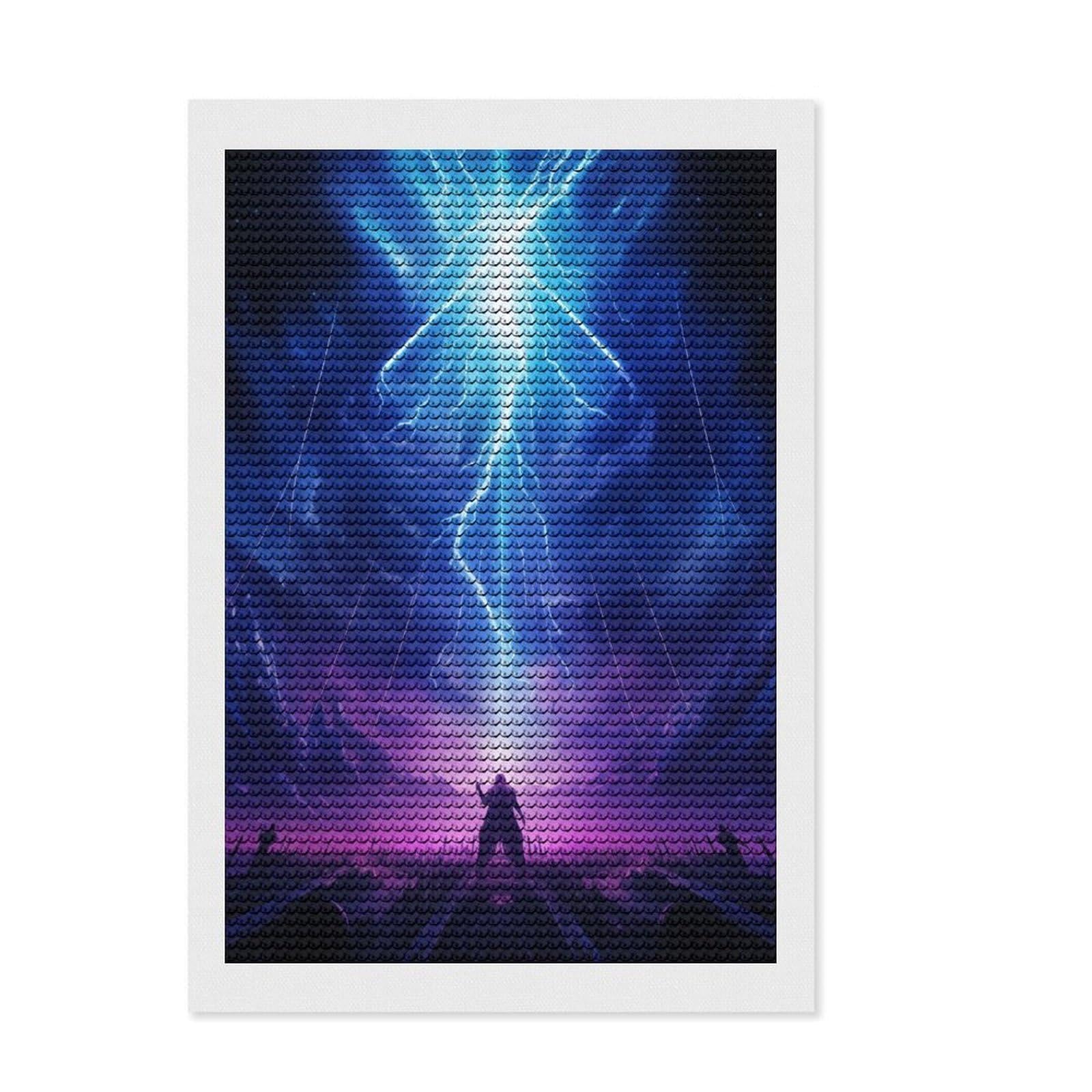 Junmoney Epic Lightning Full Drill Diamond Painting Kit 8"x12", Vintage Style Decor, Aesthetic Room Decor, Full Kit Included