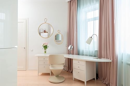 Miniatura 7 de Cozdecor Decoración de pared bohemia de 12 pulgadas, espejo decorativo para decoración de pared con marco de metal dorado, decoración bohemia para