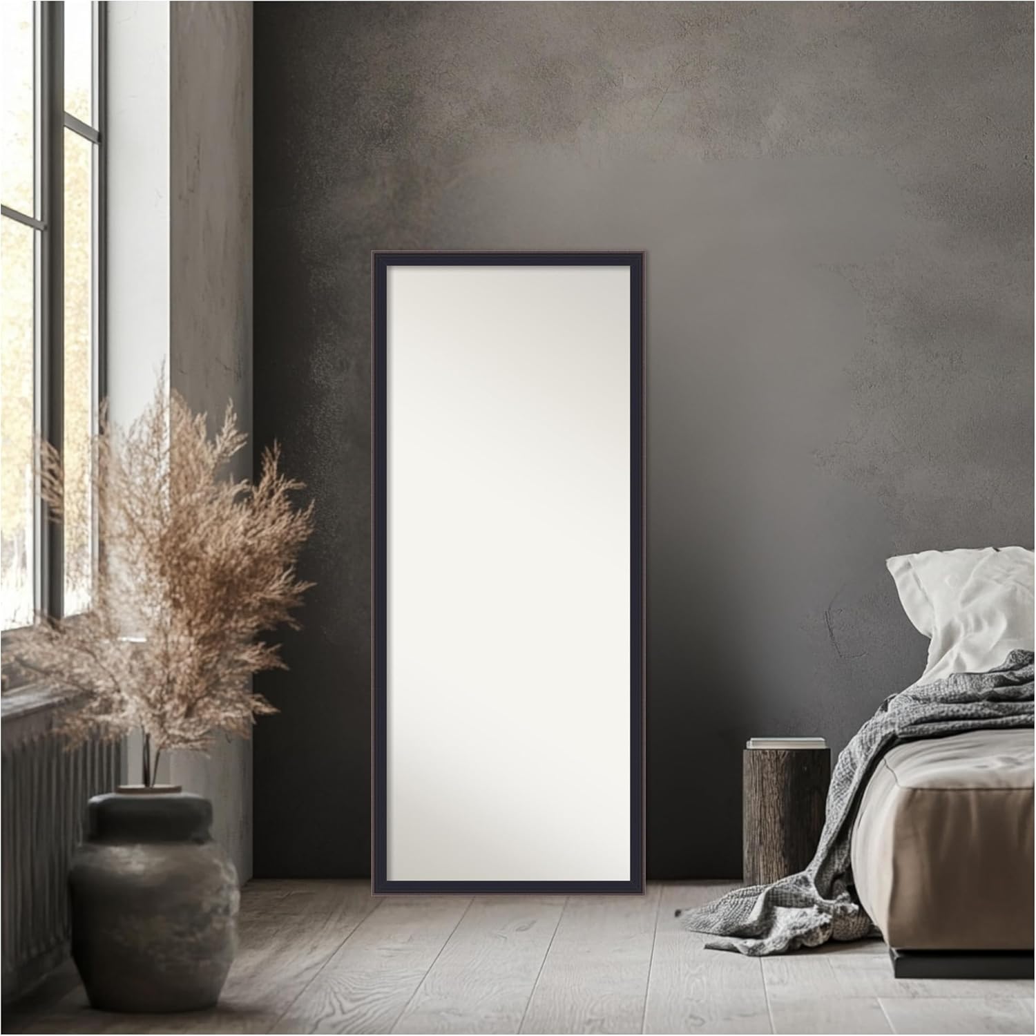 Amanti Art Black Full Length Mirror, 63x27 Havana Black Bronze Tall Free Standing Body Wall Mirror Full Length for Dressing, Casual Frame, Lean on Floor or Hang, Wall Decor