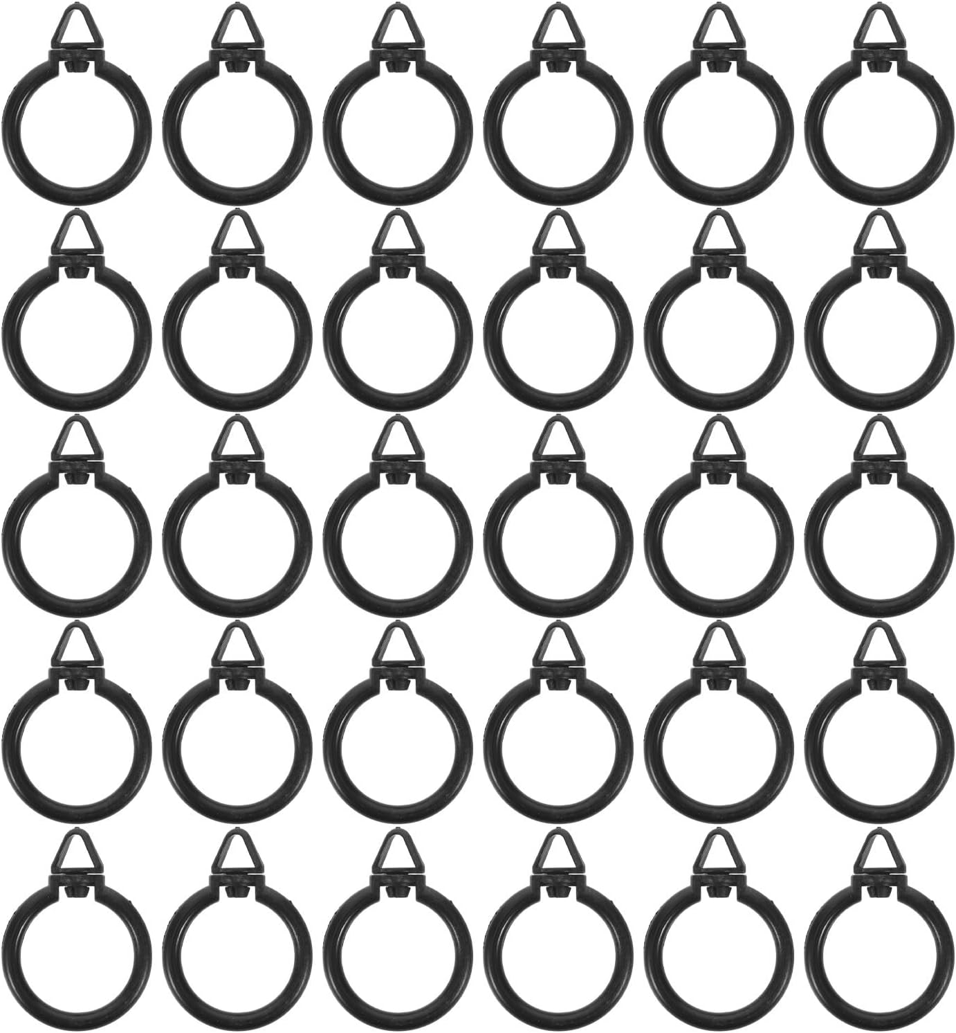 Generic 190pcs Curtain Rings for Drapes: Plastic Drapery Curtain Rings with Eyelet Hooks - Rod Fasteners for Window Drapes - Drapery Hardware