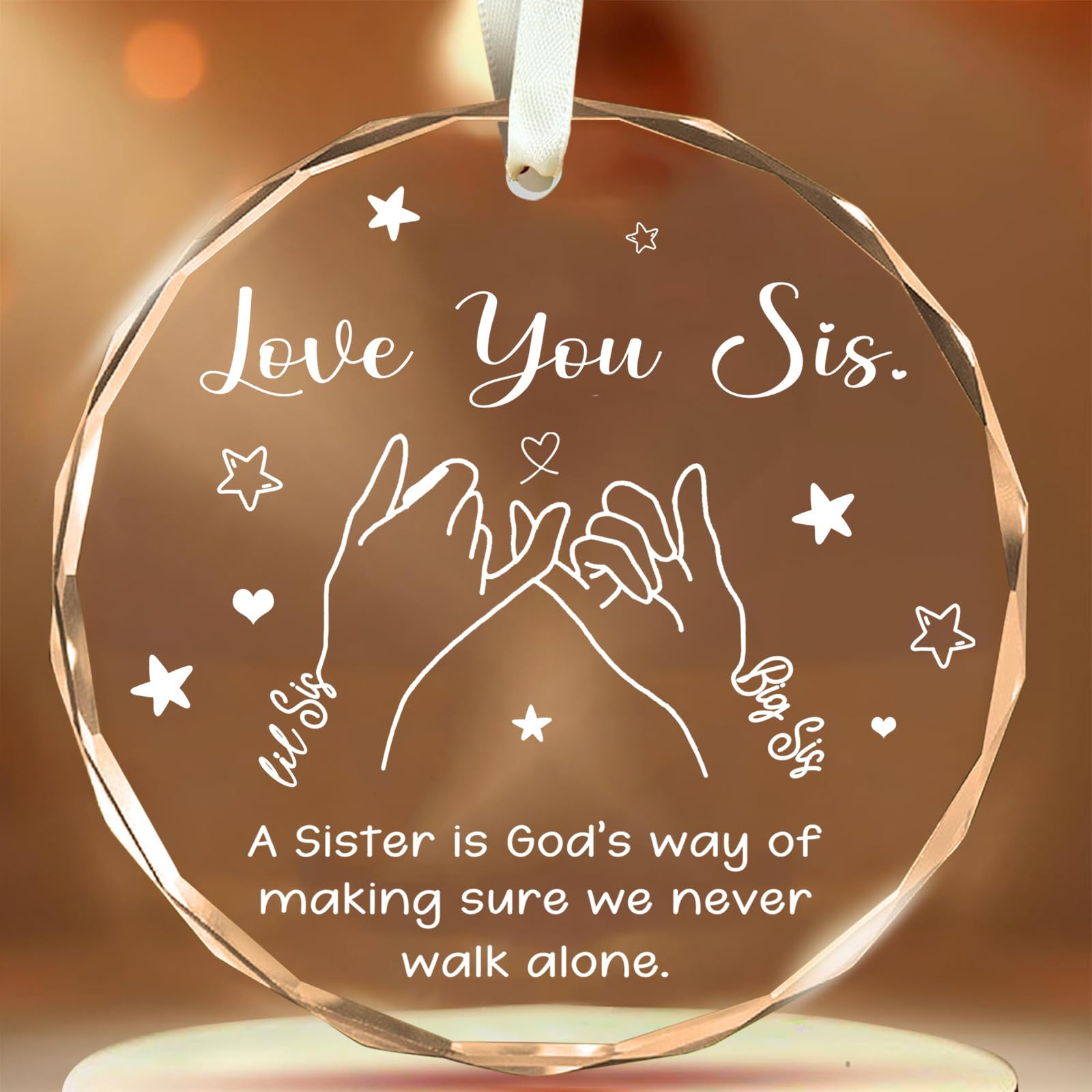 Sister Ornament - Sister Gitfs, Sister Ornament 2025, Sister Birthday Gifts, Sister Gifts from Sister, Sister Gifts from Brother - Glass Ornament 3"