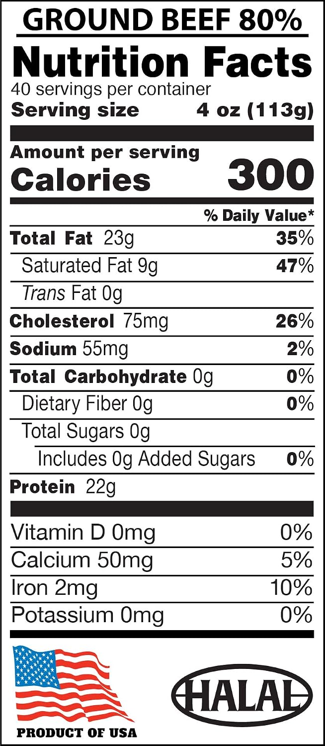 Midamar Ground Beef 80% Lean 20% Fat - 4/5 lb blocks