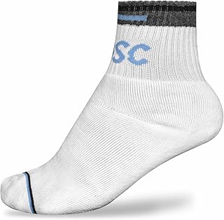 DSC 07 Ankle Cricket Socks | Color: White/Sky Blue/Black | Size: Free Size | Material: Cotton | for Men & Boys | Comfortab... Price In India