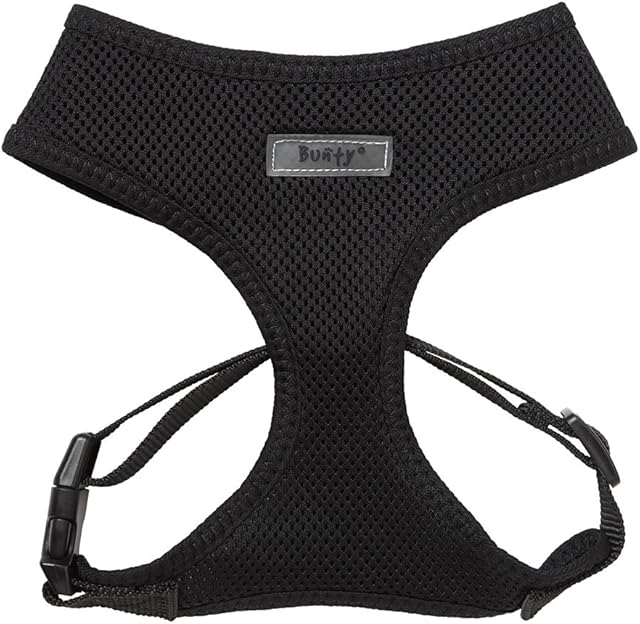 Bunty Soft Comfortable Mesh Breathable Fabric Dog Puppy Pet Adjustable Harness (Small, Black)