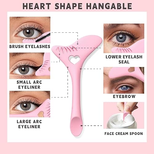 Miniatura 3 de HOSAILY Plantillas de delineador de ojos con sello de pestañas inferiores, plantilla de pestañas inferiores de silicona para manga debajo de las