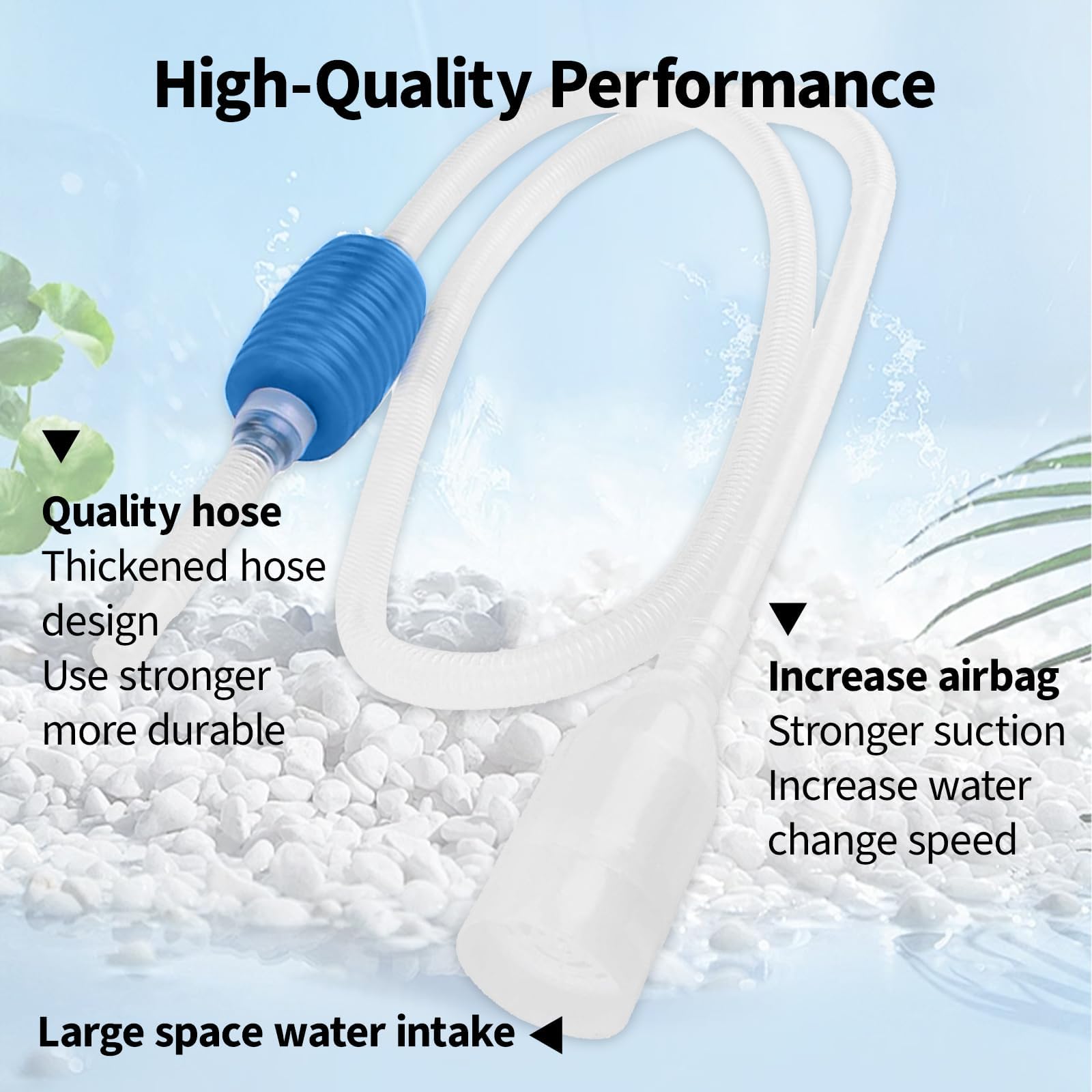 FENGRUI 1 Pcs Aquarium Gravel Cleaner,Aquarium Syphon Pump Fish Tank Hand Pump Siphon Gravel Cleaner Siphon Pump Kit for Fish Tank Daily Water Changing Filter Sand Cleaning(Blue) - Image 4