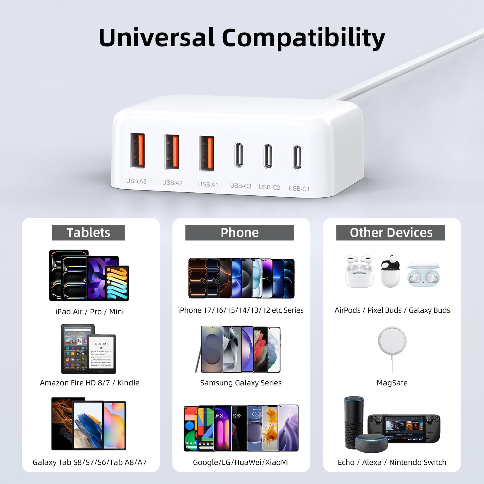 6-in-1 USB Charger - Charge 6 Devices! -2