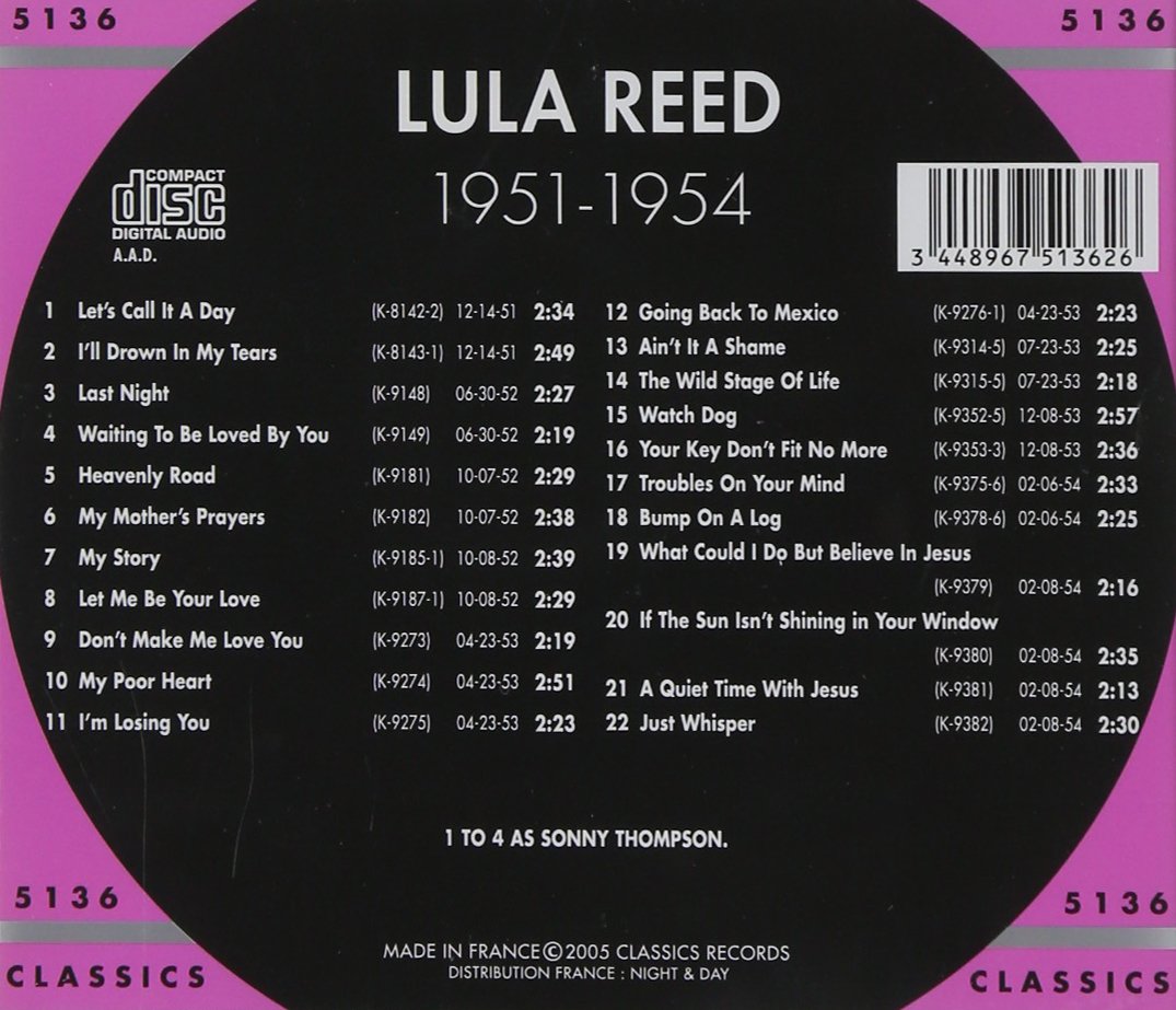 Lula Reed: 1951 - 1954