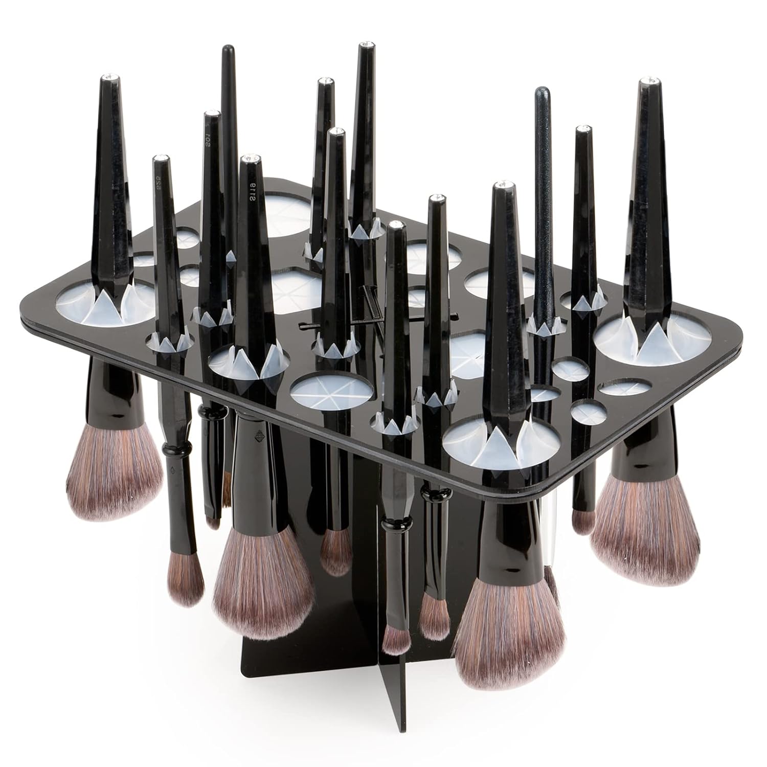 Updated Makeup Brushes Drying Rack, Brushes Dryer, Collapsible 28 Slot Acrylic Brush Holder Stand Tree Tray Support Display for Makeup Artist Acrylic Nail Brushes Paintbrushes Makeup Lovers, Black : Beauty & Personal Care