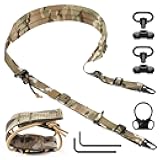 QD Sling 2 Point Gun Sling with HK Hook & Soft Shoulder Pad – Tactical Rifle Sling for Hunting & Quick Adjust Strap
