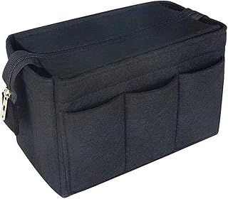 Insert Bag for Handbag Cosmetic Organizer Blanket Insert Purse Purse Travel Inner Bag Portable Makeup Bag Organizer (Color : Black, Size : 25x16x14.5cm)