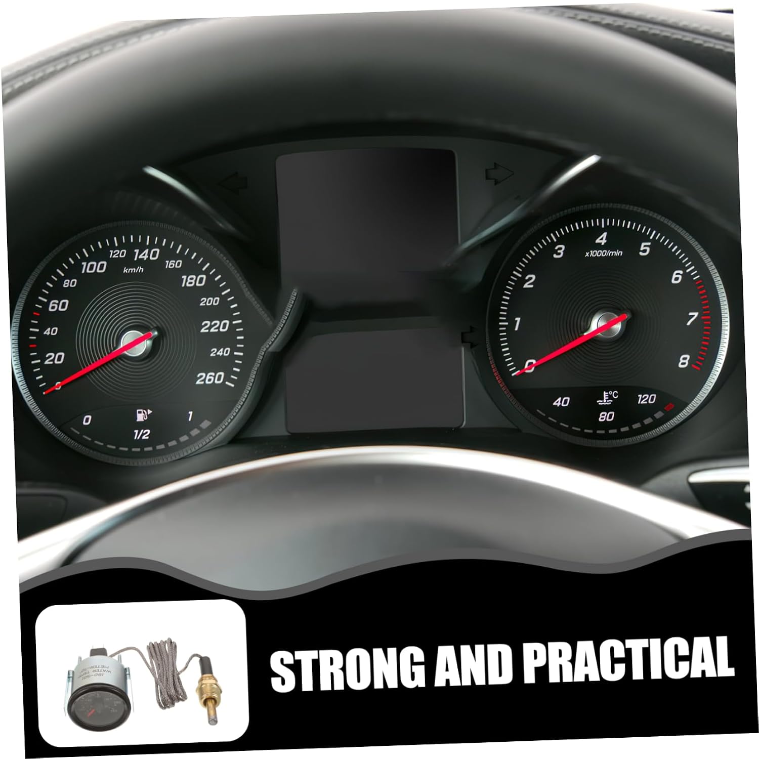 1set Mechanical Water Temperature Gauge Sensor Dial for Accurate Readings Automotive Applications Easy Installation and Self-Sufficient Temperature Monitoring