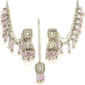 Traditional Stylish Gold Plated Polki & Pearl Bahubali Jhumki Jhumka Earrings Jewellery For Girls And Women