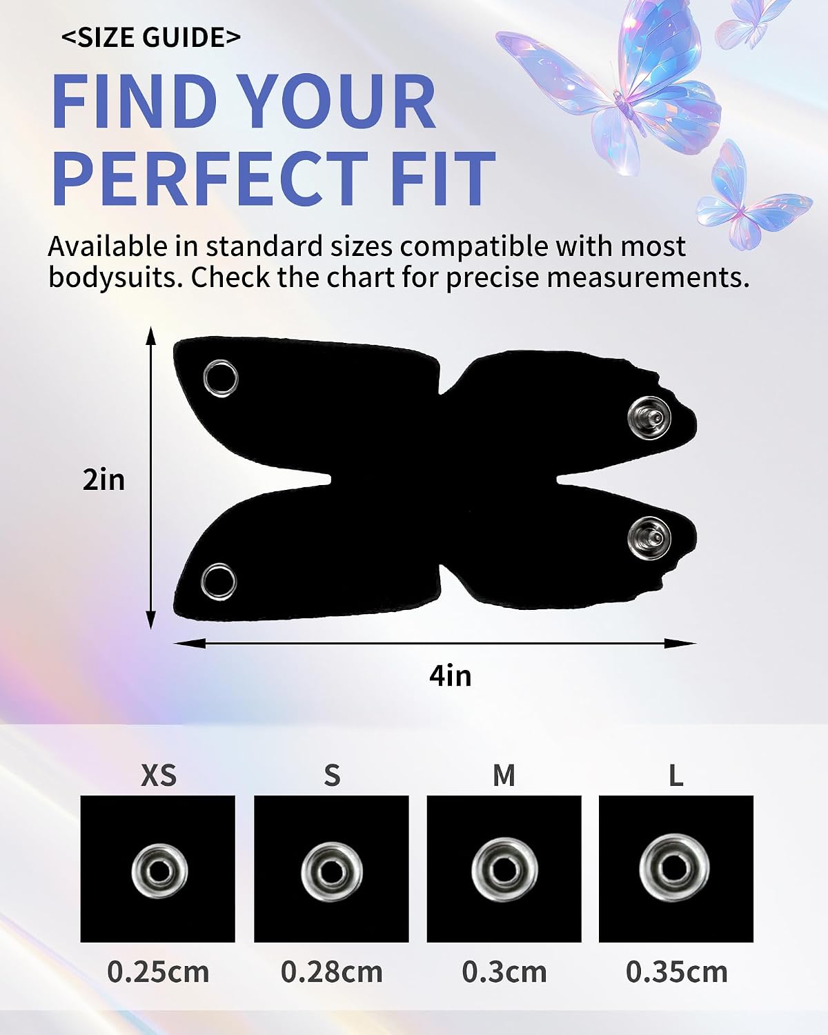 Butterfly Bodysuit Extender for Women - Adjustable Snap-On Extender for Added Length and All-Day Comfort