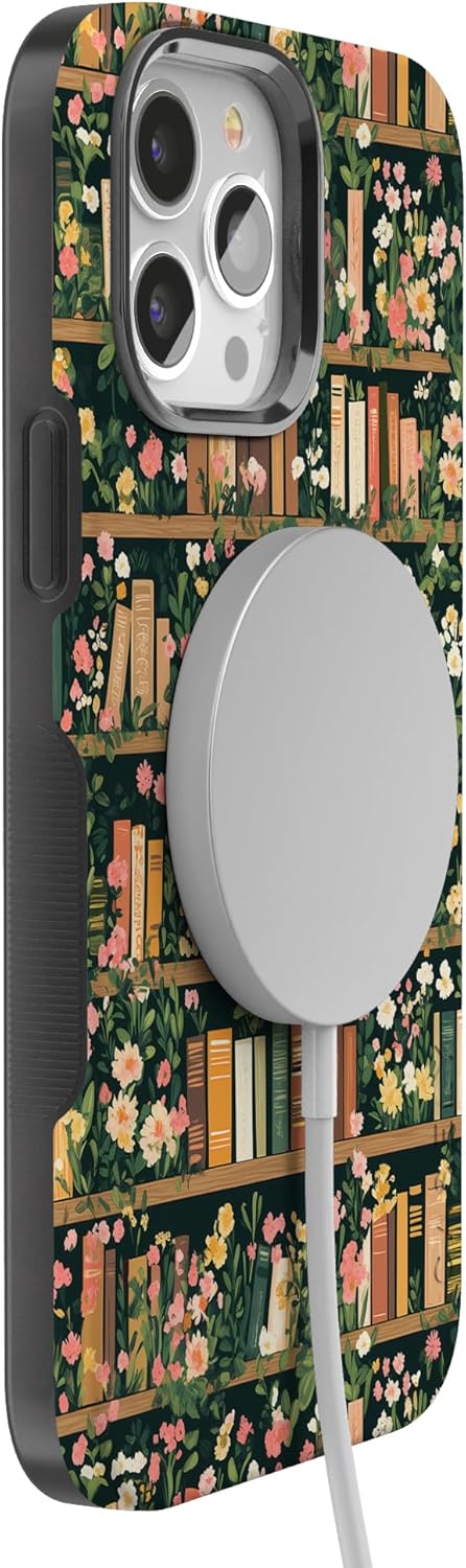 Casely iPhone 13 Pro Case | Book Nook | Floral Library | Bold Protective Design | Compatible with MagSafe