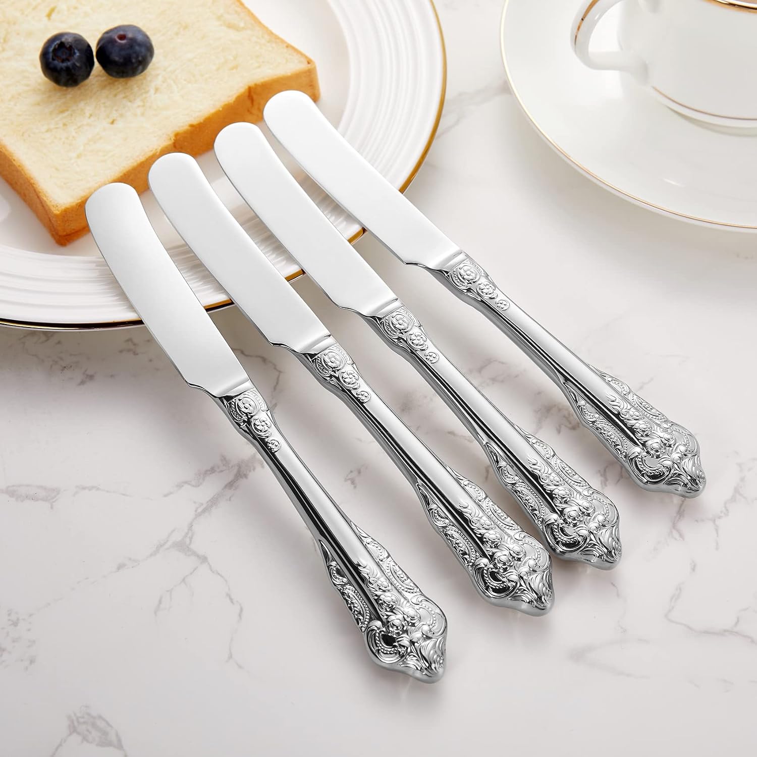 KEAWELL Gorgeous 4-Piece 6.9-Inch 18/10 Stainless Steel Butter Spreader Set