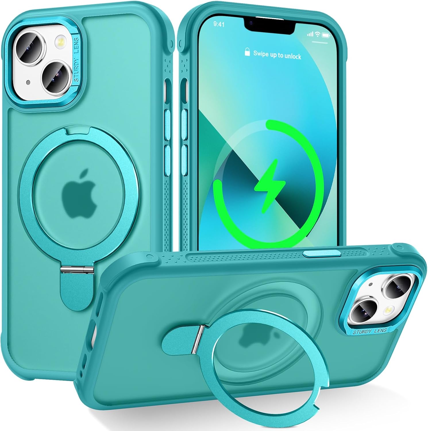 Designed for iPhone 17e Case & iPhone 16e Case with Magnetic Stand, [Military Drop Protection][Great Grip Feeling] Matte Translucent Back Slim Shockproof Cover for iPhone 17e 6.1", Bronze