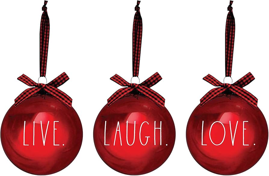 Red rae dunn christmas ornaments Clearance