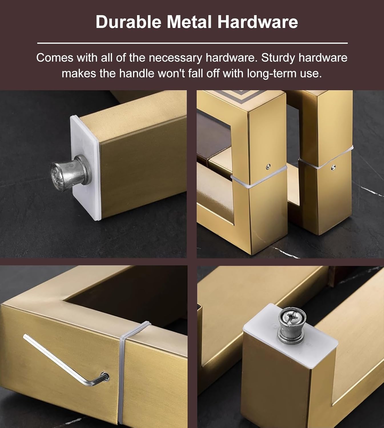 Gold Square Double Sided Door Handle Set, Metal & Wood Door Hardware Grip, Heavy Duty Door Swing Pulls for Office Hotel Entry Gate (Color : Red, Size : 100cm/39 3/8" Length)