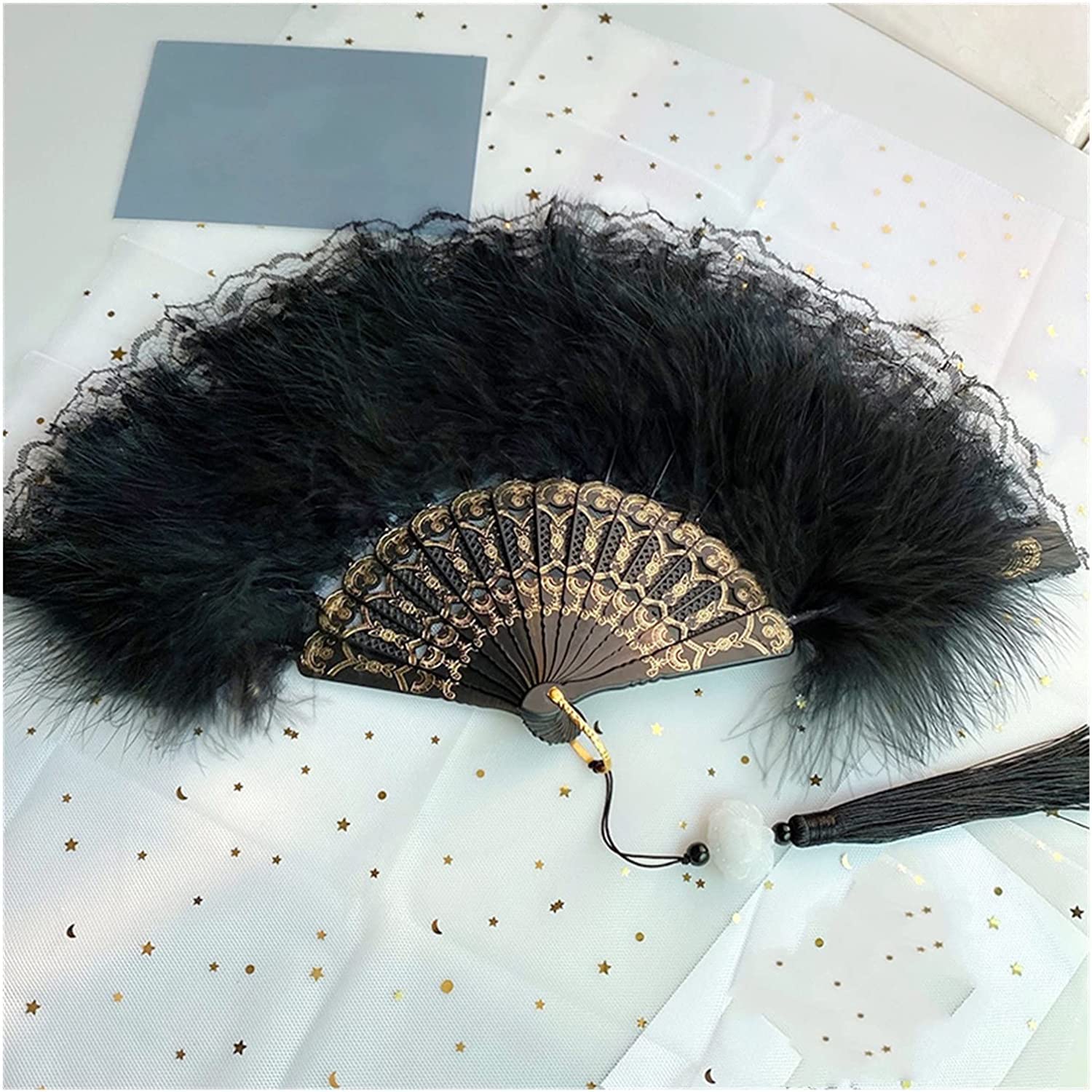 abanico plegable hecho a mano Abanico plegable de mano, abanico elegante de encaje a la moda para mujer, fiesta de baile, boda, abanico de mano, accesorio de tiro, decoración del hogar fiesta Fiesta