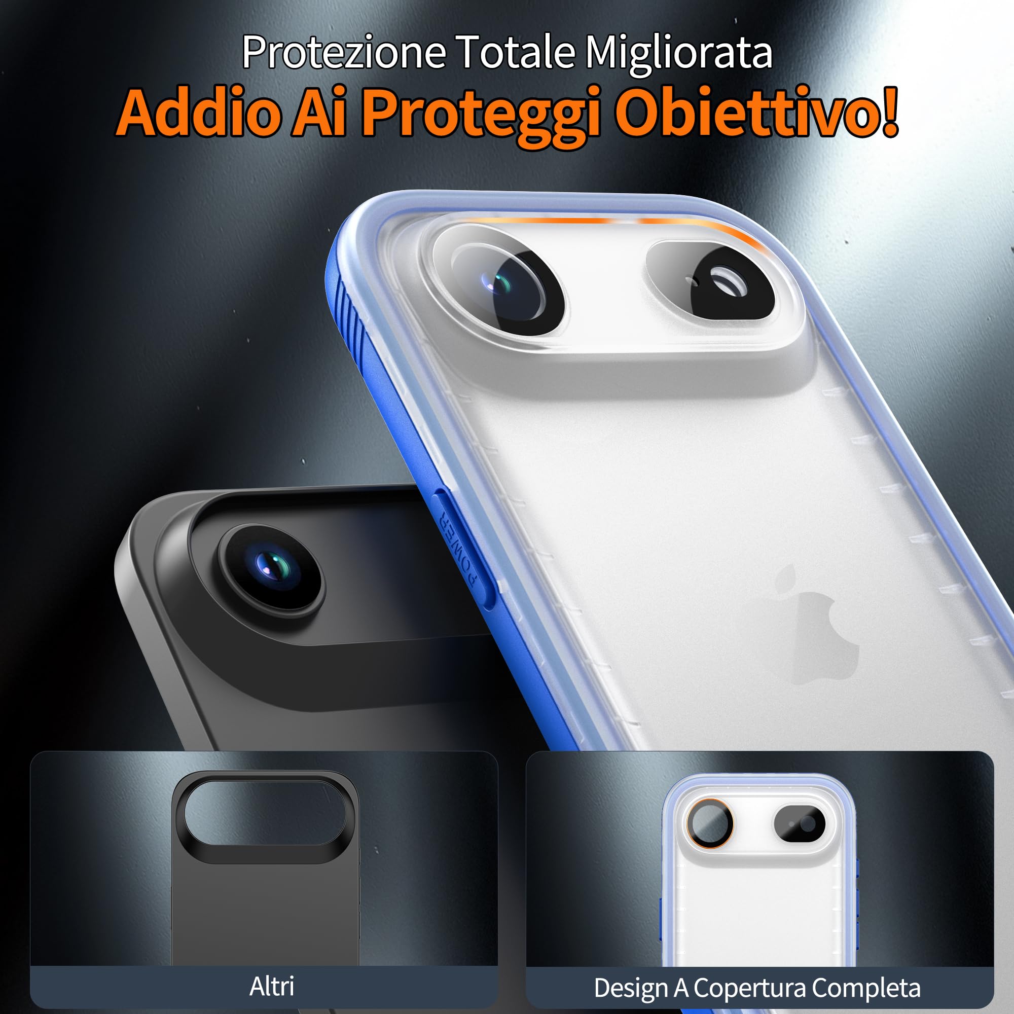 Cozycase Cover TOP 360 Antiurto IP68 Impermeabile Per iPhone Air | Indistruttibile Rugged Militare, Subacquea Waterproof Anti Urto Resistente Antipolvere, Custodia Integrale Doppia Case. Blu