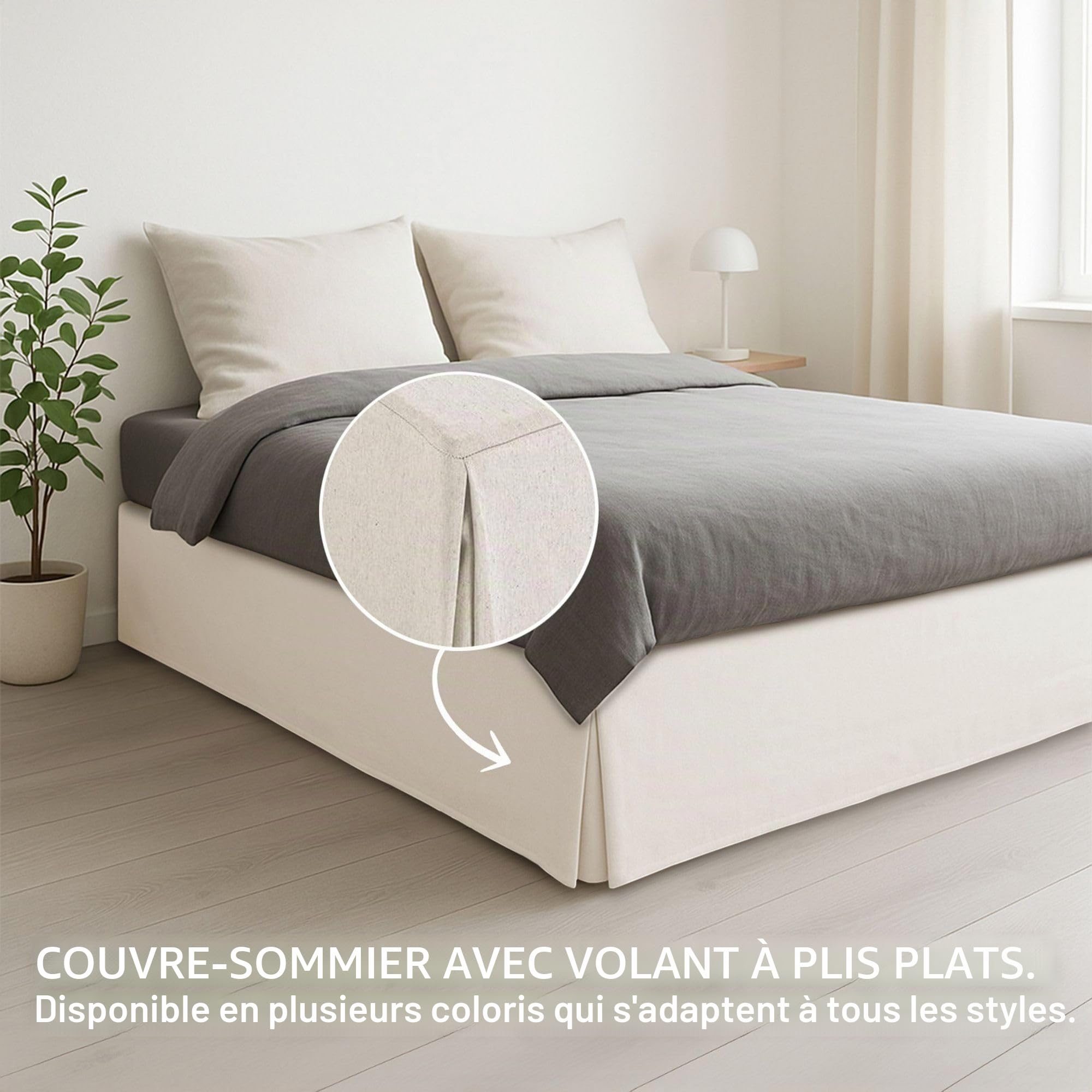 ECOMMERC3 Protège-canapé 100% fabriqué en Espagne pour lit de 160 x 190/200 cm - Couleur Ivoire, Ajustement antidérapant et Respirant