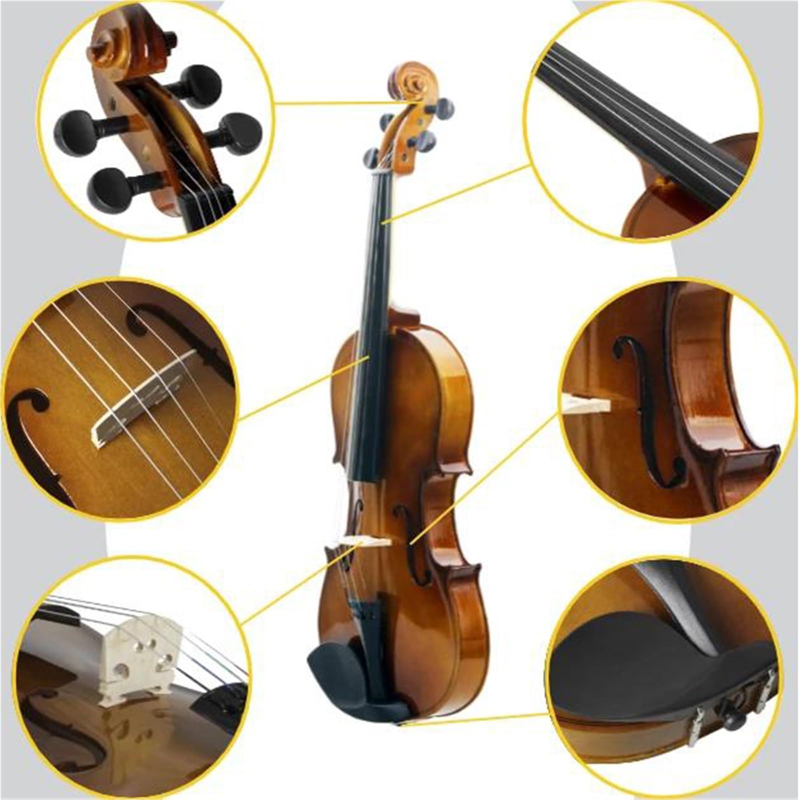 Skrzypce Instrumenty Muzyczne Naturalna Płyta Z Drewna Lipowego Do Skrzypiec Akustycznych Dla Początkujących I Dorosłych Futerałem Na Smyczek(1-2)