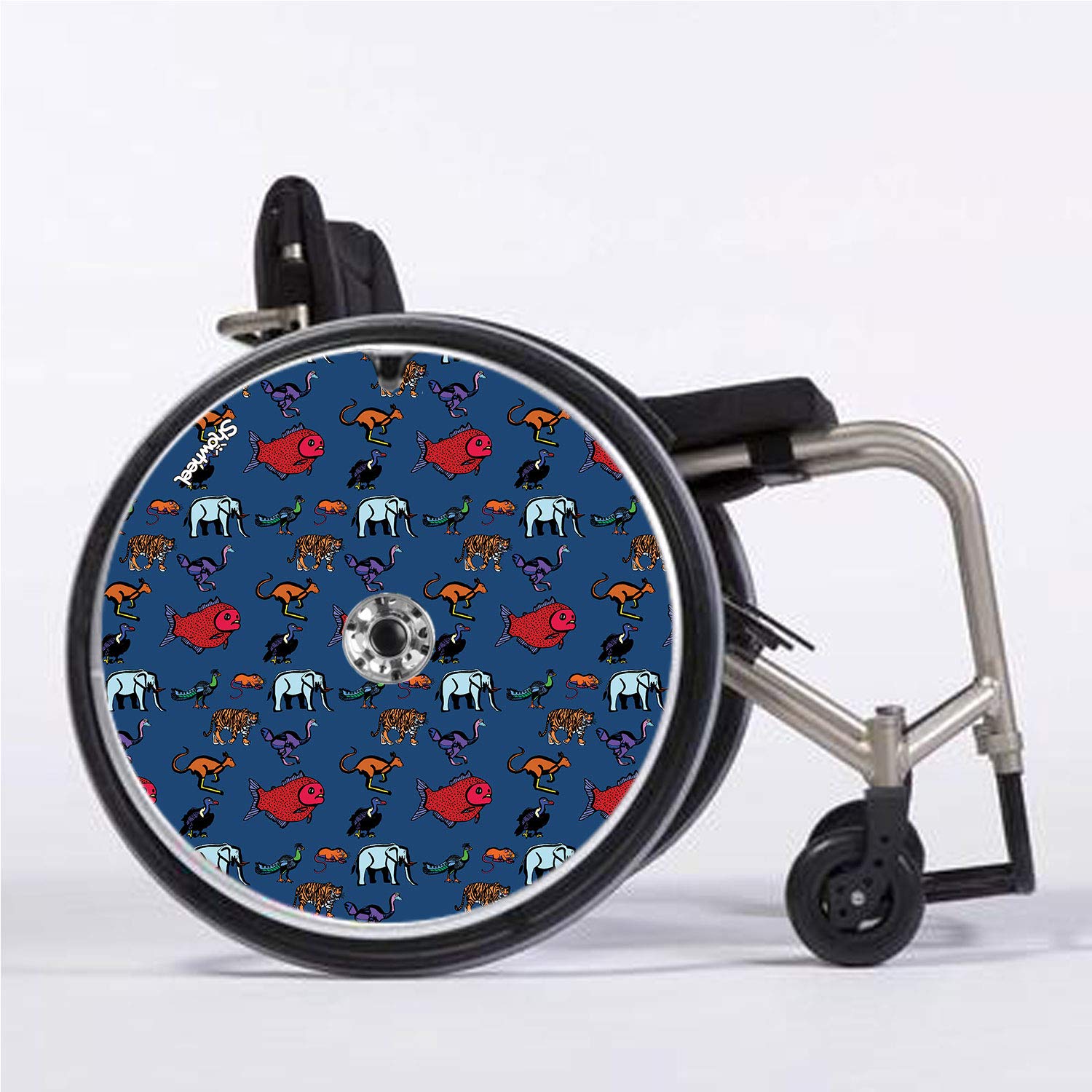Cubre Radios Silla de Ruedas (Par) para Aro Impulsor 51,51 a 52,50cm de Diámetro Exterior con Fijaciones Redondas - Animaux by Samuel