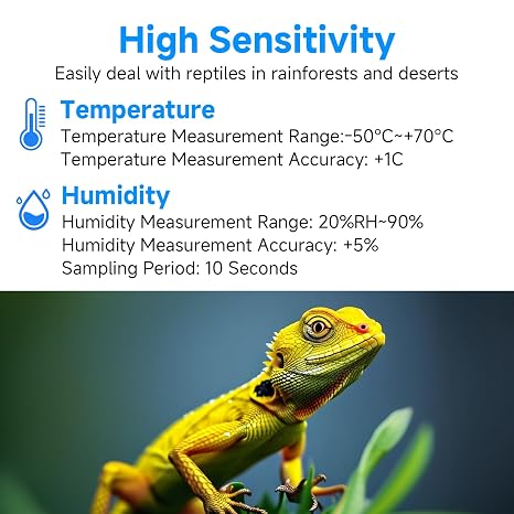 2 Pack Digital Thermometer Hygrometer, Mini LCD Temperature Humidity Gauge with 1.5m Probe for Reptile Tank Terrarium Incubator Aquarium Vivarium Greenhouse Guitar Case Office Home Accurate Readings