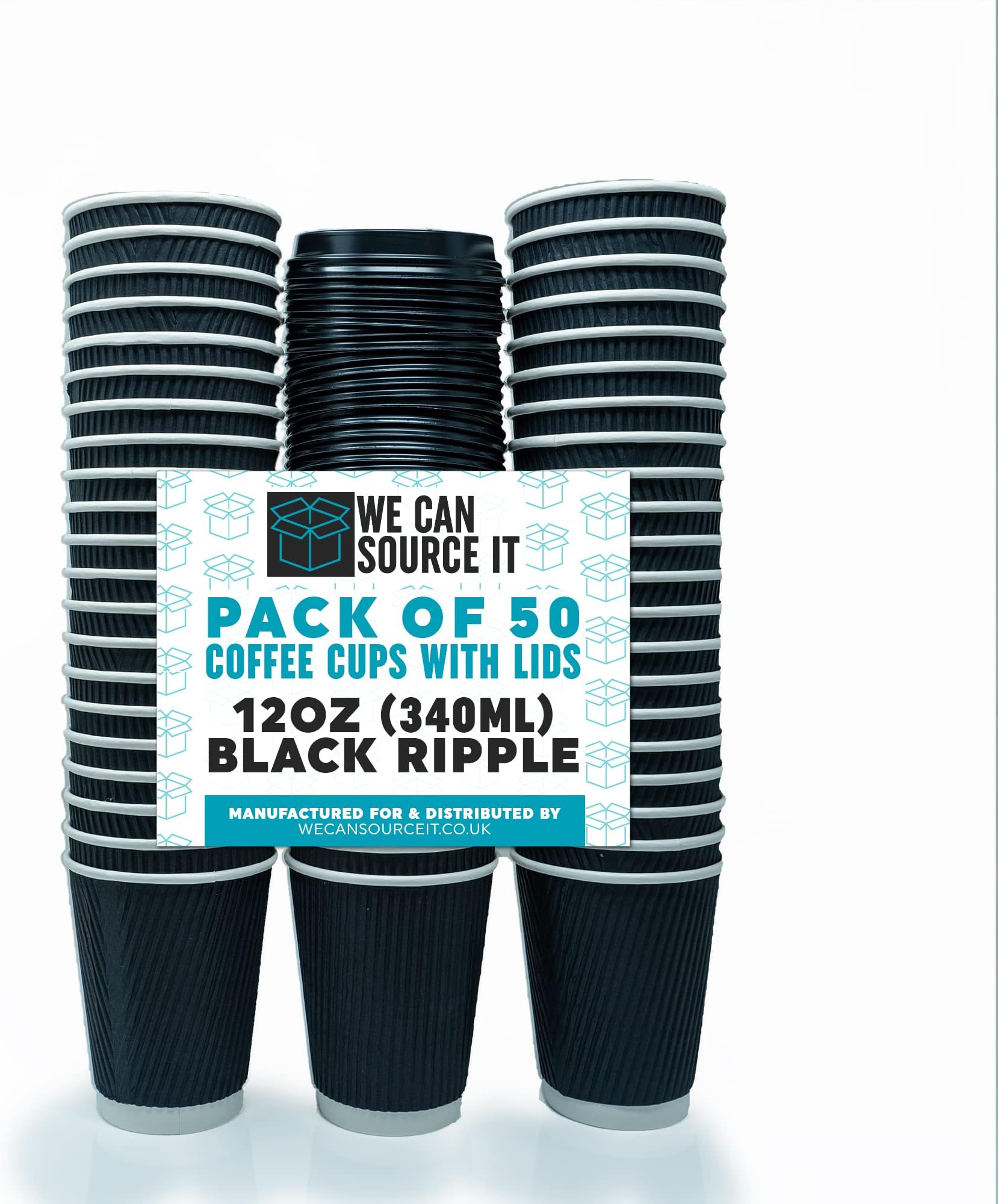 Zuvo [50 Pack Takeaway Coffee Cups with Lids | Disposable Insulated ...