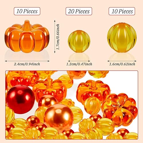 Miniatura 3 de Jetec 2116 piezas de relleno de jarrón de Acción de Gracias, perlas sintéticas para relleno de jarrón, relleno de jarrón de otoño, geles de agua,