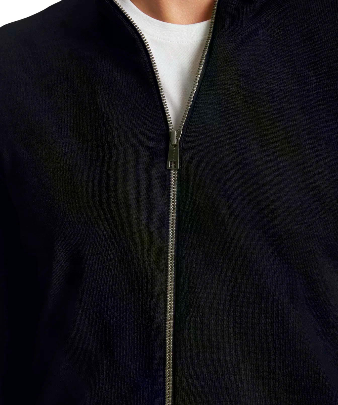 FALKE Uomo Basic New Merino Zip Maglione Cardigan Classico Morbido Elegante per Il Lavoro e Il Tempo Libero Traspirante Regolazione climatica antiodore Lana Vergine 1 Pezzo