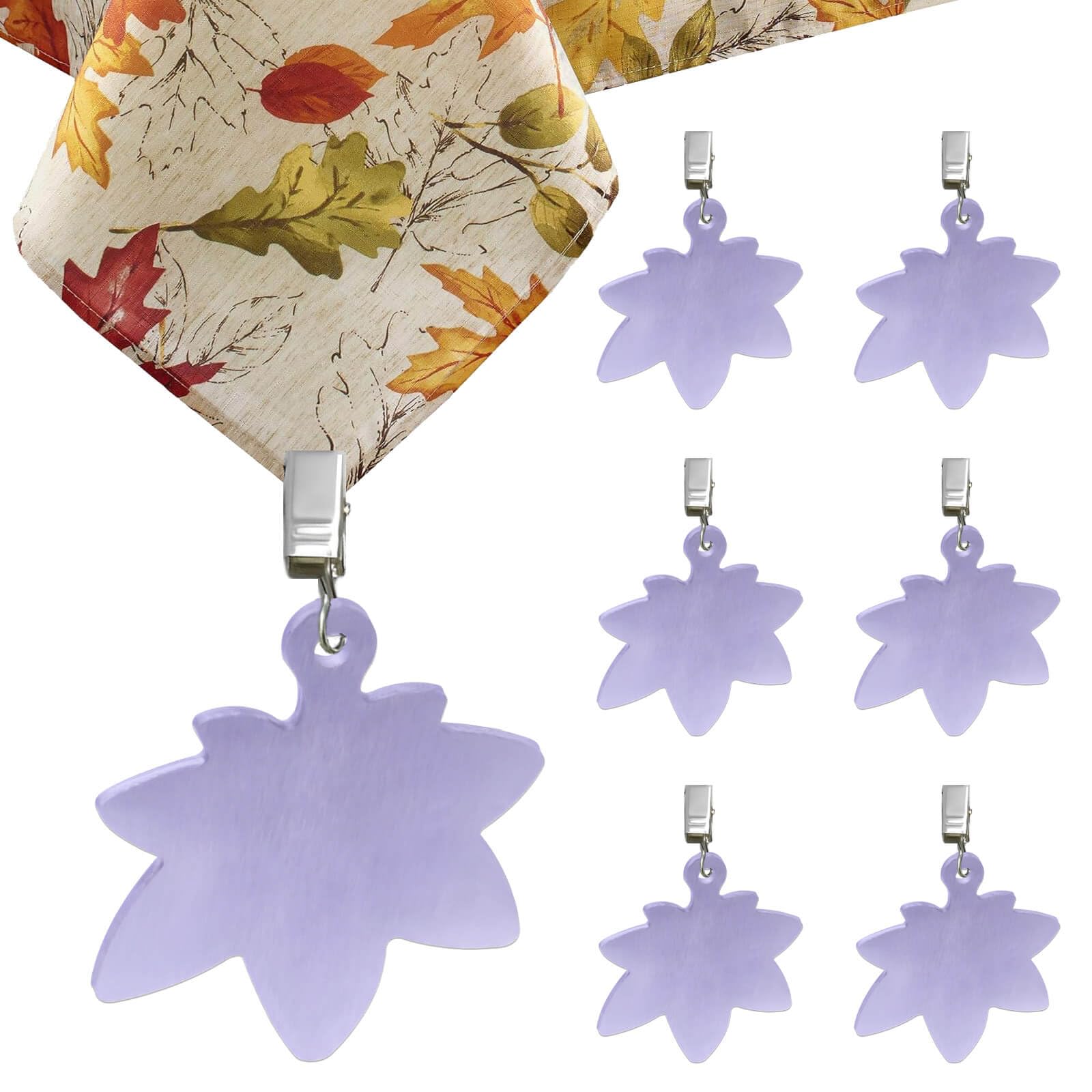 Tablecloth Clips for Outdoor Thick Tables Maple Leaf Tablecloth Weights Clip Heavy Stainless Steel Cover Clamp Added Weight for Shower Curtain Wind Picnic Party Wedding Home Camping Accessories