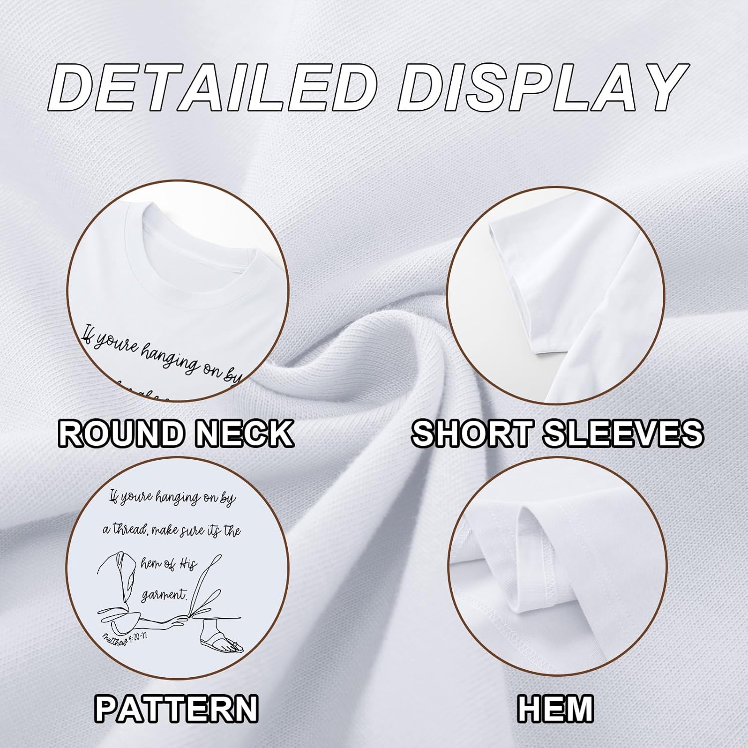 Christian Shirts for Women Jesus Faith Shirt Bible Verse T Shirt if You're Hanging on by a Thread God Religious Tees - Image 7