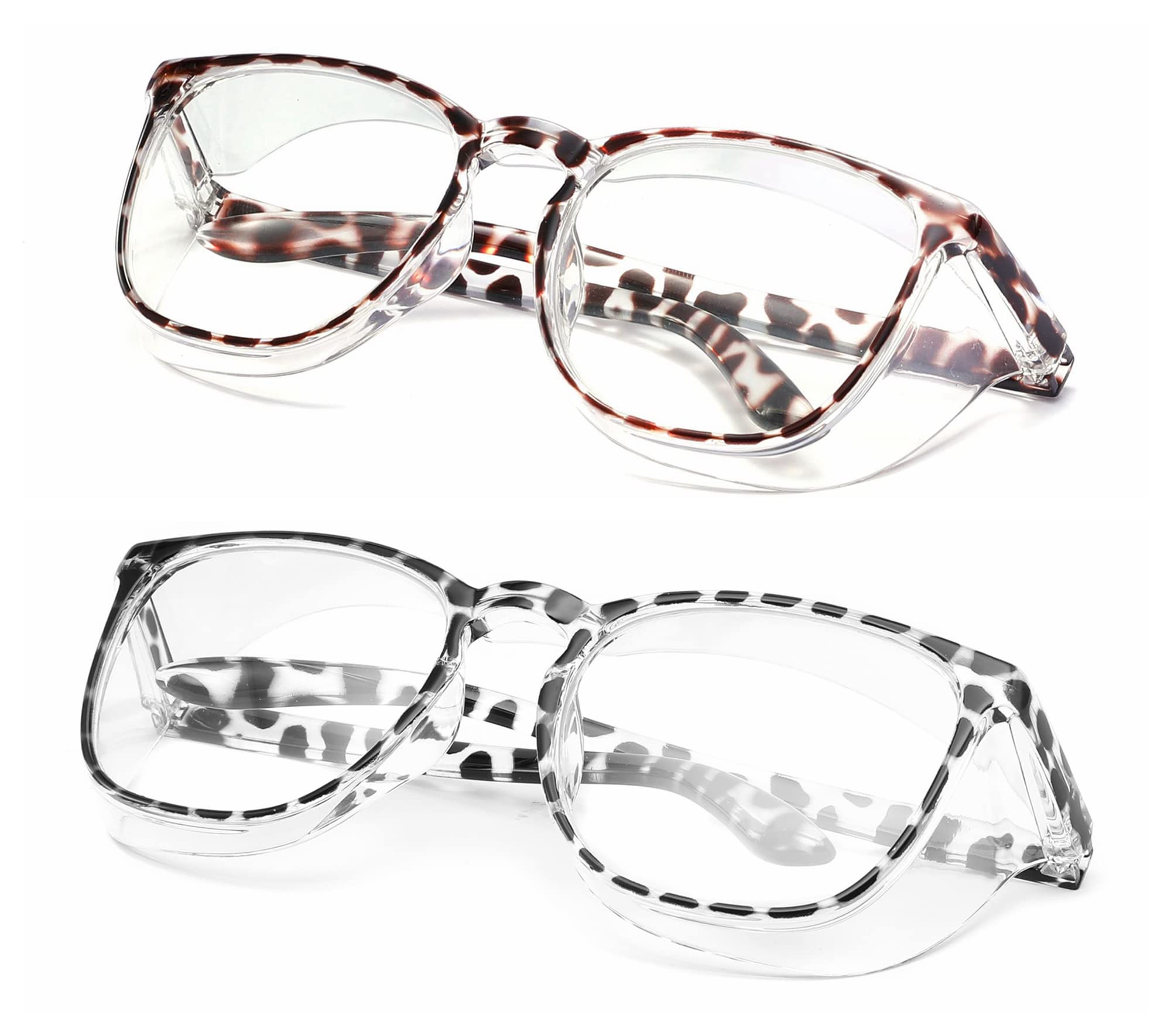 Alsenor Gafas de protección antivaho, antivaho, antipolvo, antipolvo, antivaho, para hombre y mujer, 2 unidades (leopardo + leopardo negro)