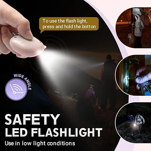 Miniatura 10 de Safe Sound - Alarma personal de 130 dB con canción de sirena fuerte, llavero de alarma de seguridad de emergencia con luz LED, sirena de seguridad