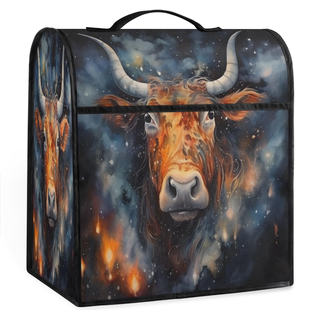 Coffee Maker Cover Universe Galaxy Cow Kitchen Appliance Covers Small Appliance Covers Blender Cover Juicer Cover Dust Covers for Kitchen Appliances with Top Handle and Pockets,Washable,C205