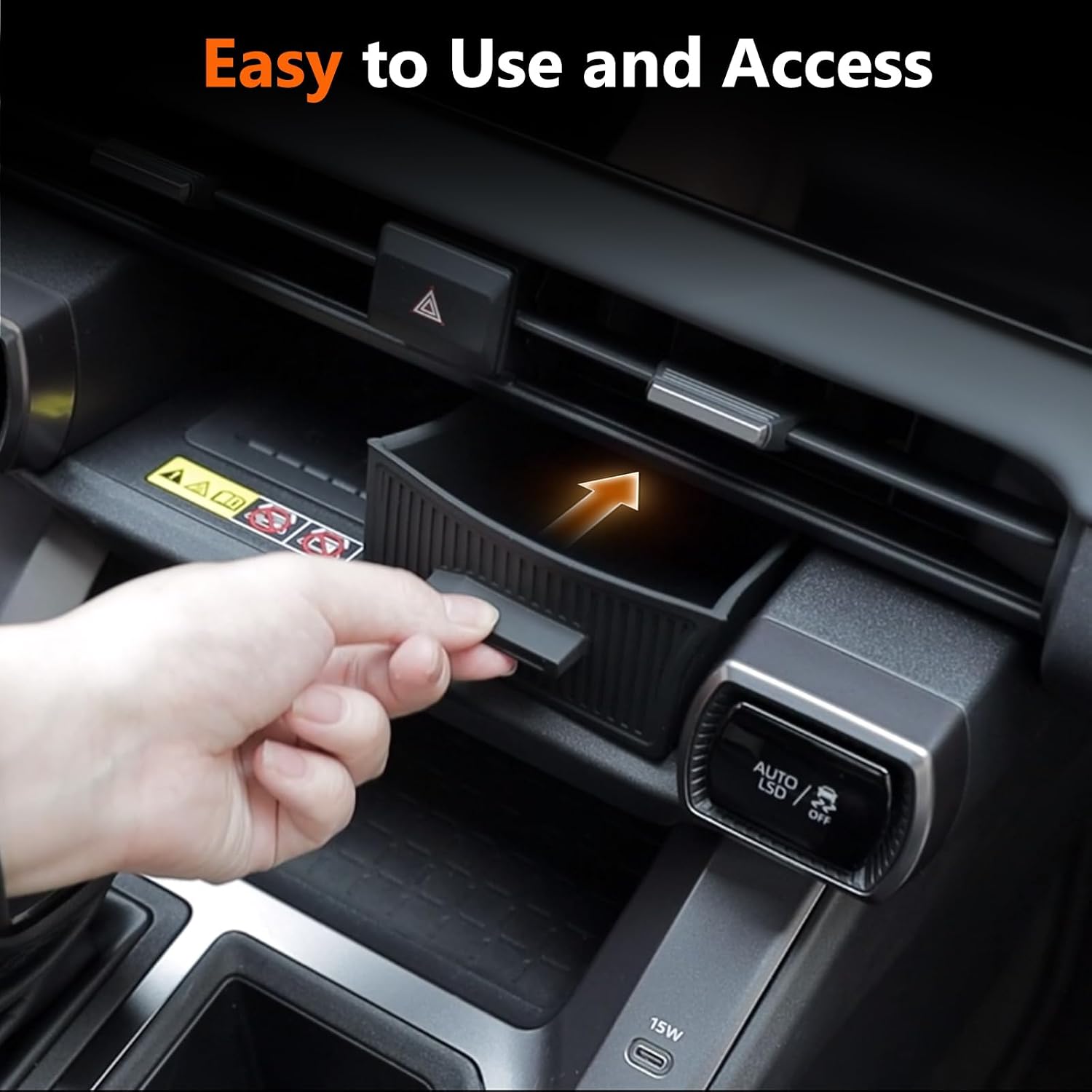 For 2026 Toyota RAV4 Silicone Center Console Wireless Charger Drawer Organizer Tray Scratch Scuff-free Easy to Clean, 6th Gen Hybrid&Plug-in Hybrid (PHEV) Interior Accessories image 4