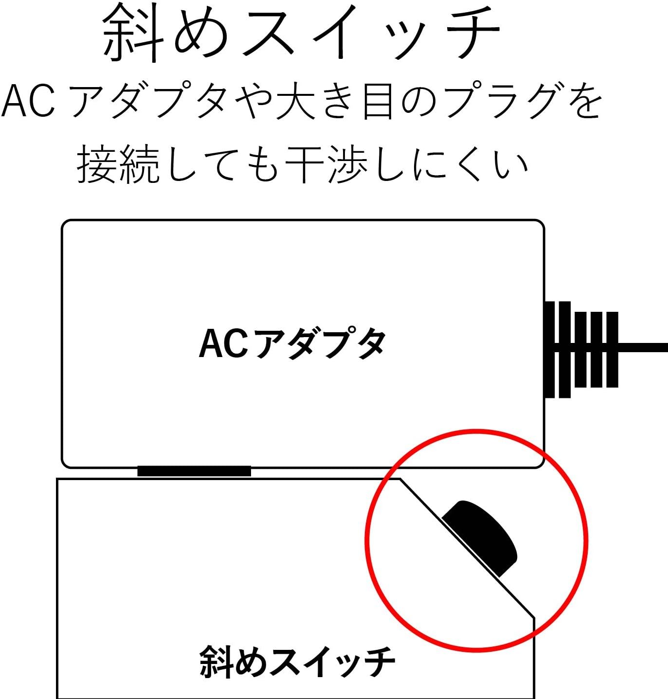 ELECOM lightning guard top individual switch dust shutter with six mouth 2.5 m black T-K6A-2625BK