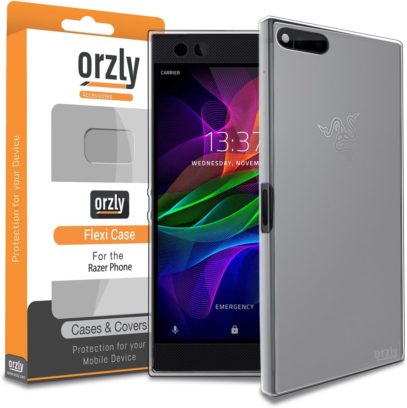 Orzly Razer Phone Case, FlexiCase for The Razer Gaming Smartphone (2017 Android Model) - Protective Flexible Silicon Gel Phone Case in Semi-Transparent Frost