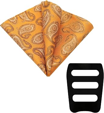 Paisley Handkerchiefs for Men, Mens Handkerchiefs Mens Pocket Square with Holder for Banquet Wedding Party Prom