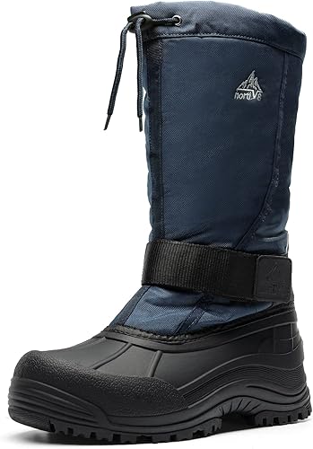 NORTIV 8 Botas impermeables para hombre senderismo invierno botas de nieve aisladas forro de piel ligero al aire libre altos botines