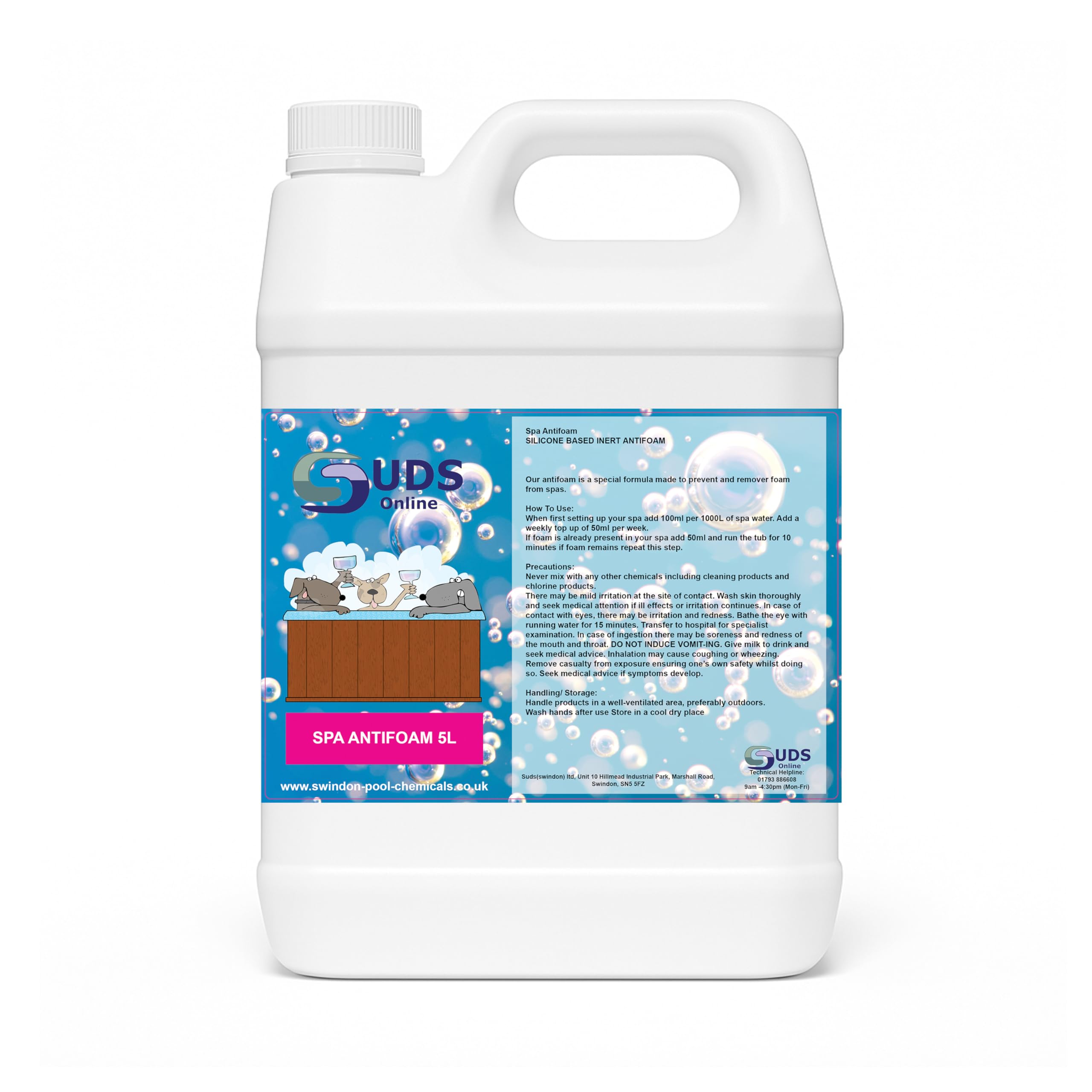 Suds-Online 5 Litre No Foam Away Anti Foamer Fix Foaming Chemicals Hot Tub - High Concentrate