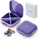 ONTERATE Small Pill Case, Travel Pill Box, Portable Pill Organizer, Pill Container for Pocket 4 Compartments, Daily Compact Travel Medicine Holder for Vitamins Medication (Grey)
