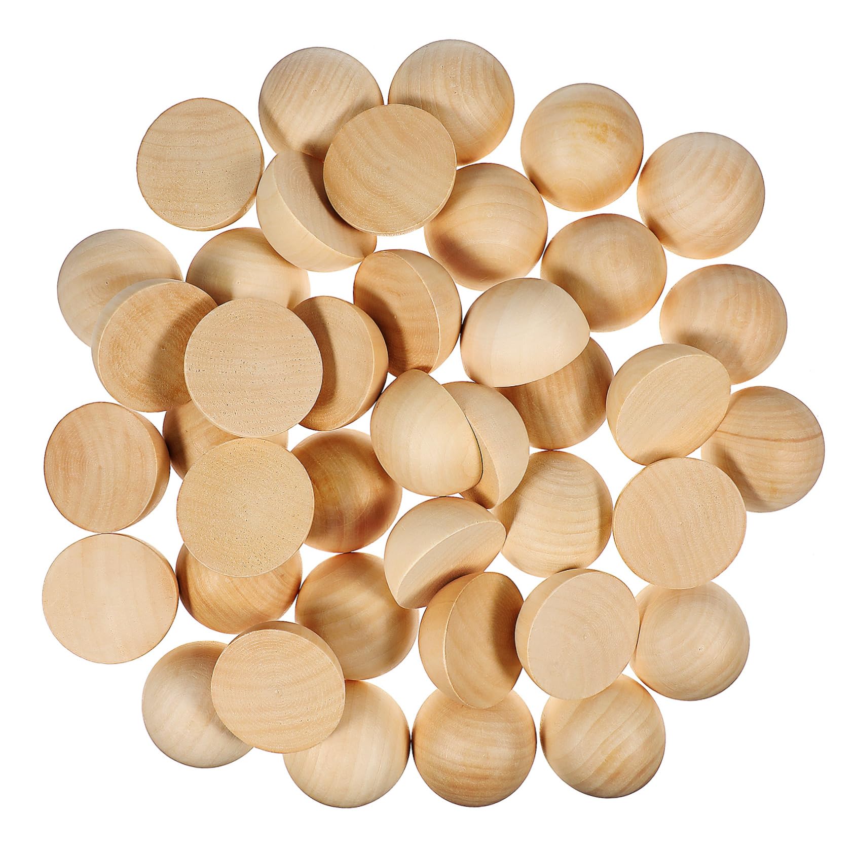 Demi-sphères en bois naturel 5cm lot de 40 boules pour bricolage créatif