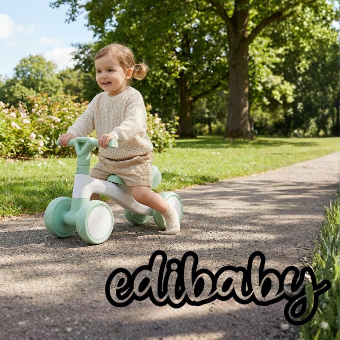 Edibaby, Triciclo Bebé 1 Año | Correpasillos Ligero | Primera Bicicleta de Equilibrio para Bebés | Bici sin Pedales | Juguete Niño 1-2 Años Ideal como Regalo (Menta)